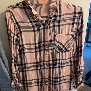 Like new baby pink and black flannel